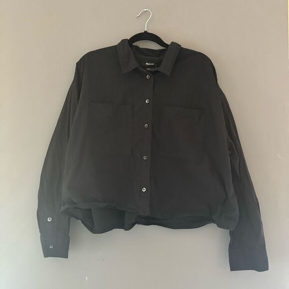 $85 Madewell Signature crop Poplin Oversized Shirt size XL m1 - Picture 3 of 5